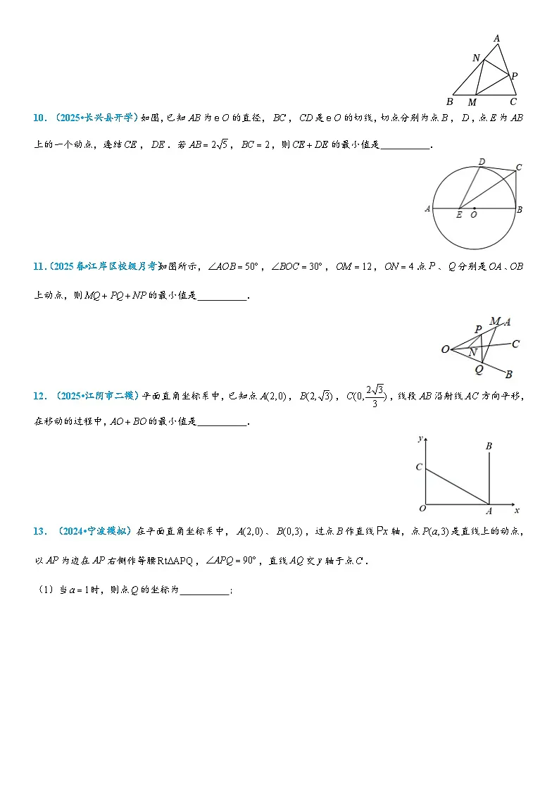 2026年中考数学压轴题专项练习-将军饮马(学生版+名师详解版)第3页