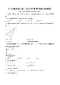 初中数学北师大版（2024）八年级上册（2024）3 二次根式精品测试题