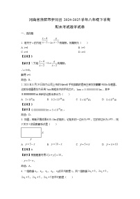 河南省洛阳市伊川县2024-2025学年八年级下学期期末考试数学试卷（解析版）