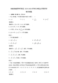 河南省南阳市桐柏县2025-2026学年九年级上学期开学数学试卷(解析版)