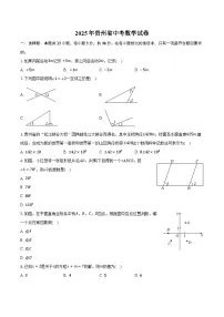 2025年贵州省中考数学模拟试卷【含答案】
