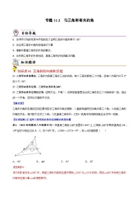 人教版数学中考一轮复习讲义练习专题11.2 与三角形有关的角(教师版)