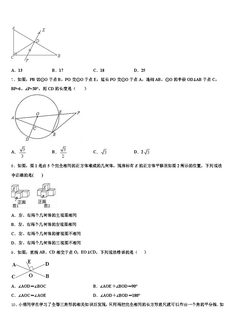 廊坊市永清县2024-2025学年中考数学最后冲刺浓缩精华卷含解析第2页