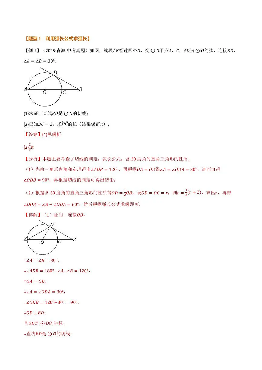 专题2.9 弧长及扇形的面积(讲义)(解析版)第2页