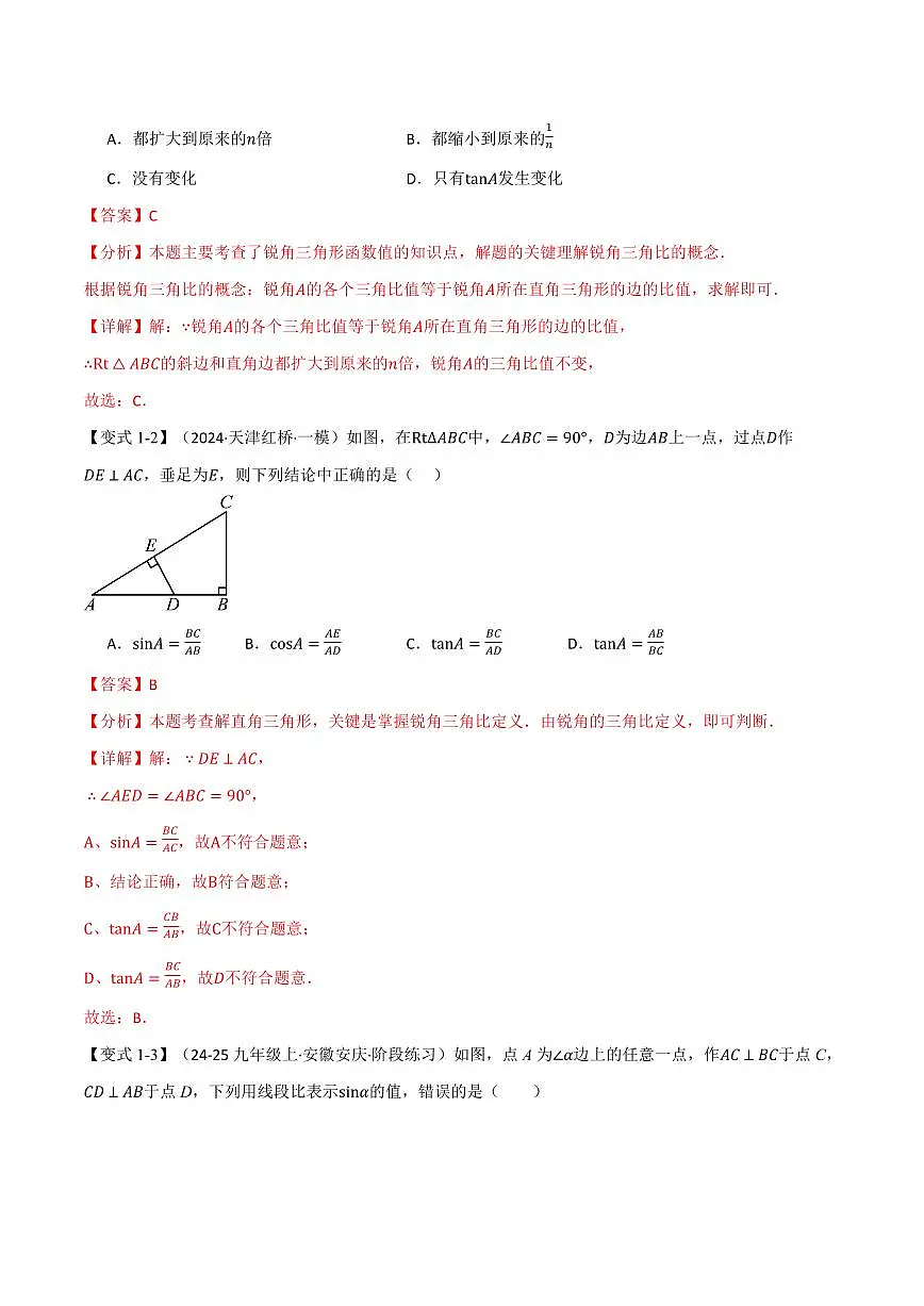 专题2.1 锐角的三角比(讲义)(解析版)第3页