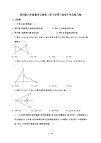 初中数学苏科版（2024）八年级上册（2024）1.2 全等三角形课后复习题