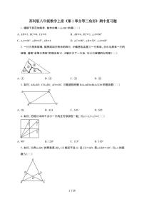 2024~2025学年（苏科版）八年级数学上学期期中复习题第1章（全等三角形）