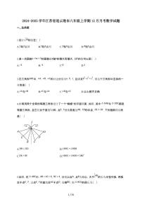 2024~2025学年江苏省连云港市八年级上学期12月月考数学试卷（含答案）