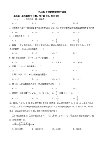 浙江2025学年九年级上学期数学月评试卷附答案