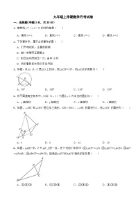 浙江省金华2025年九年级上学期数学月考试卷附答案