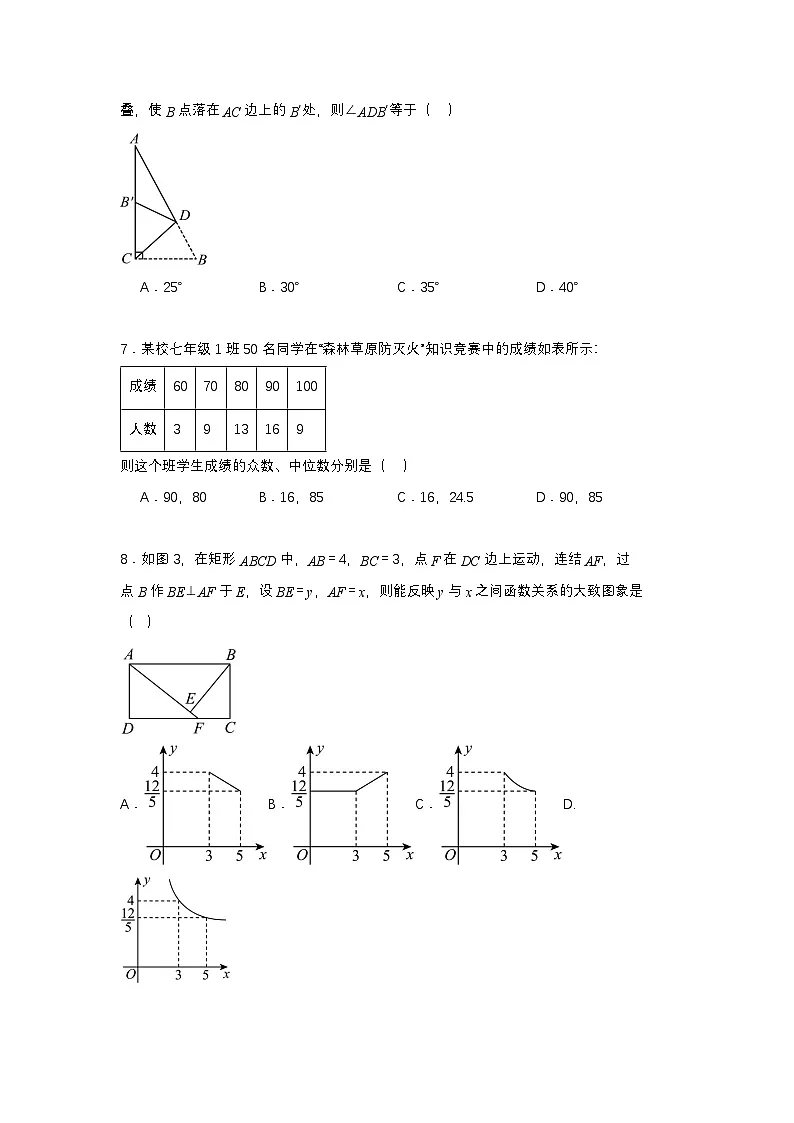 2024年青海省中考一模数学试题第2页