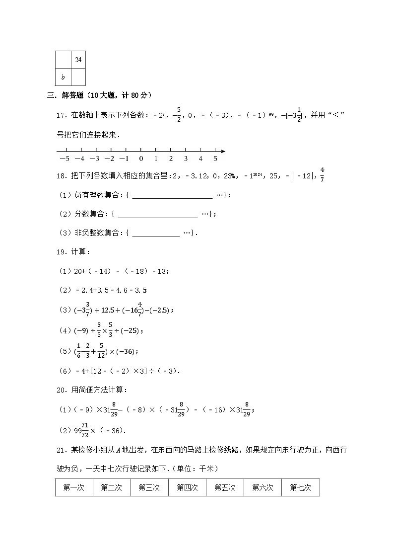 2024_2025学年江苏省镇江市宜城中学等五校联考七年级上学期月考数学检测试卷(10月)含答案第3页