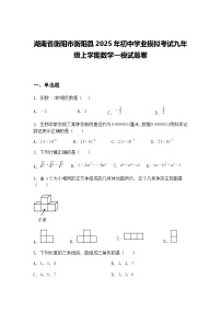 湖南省衡阳市衡阳县2025年初中学业模拟考试九年级上学期数学一模试题卷（含答案解析）