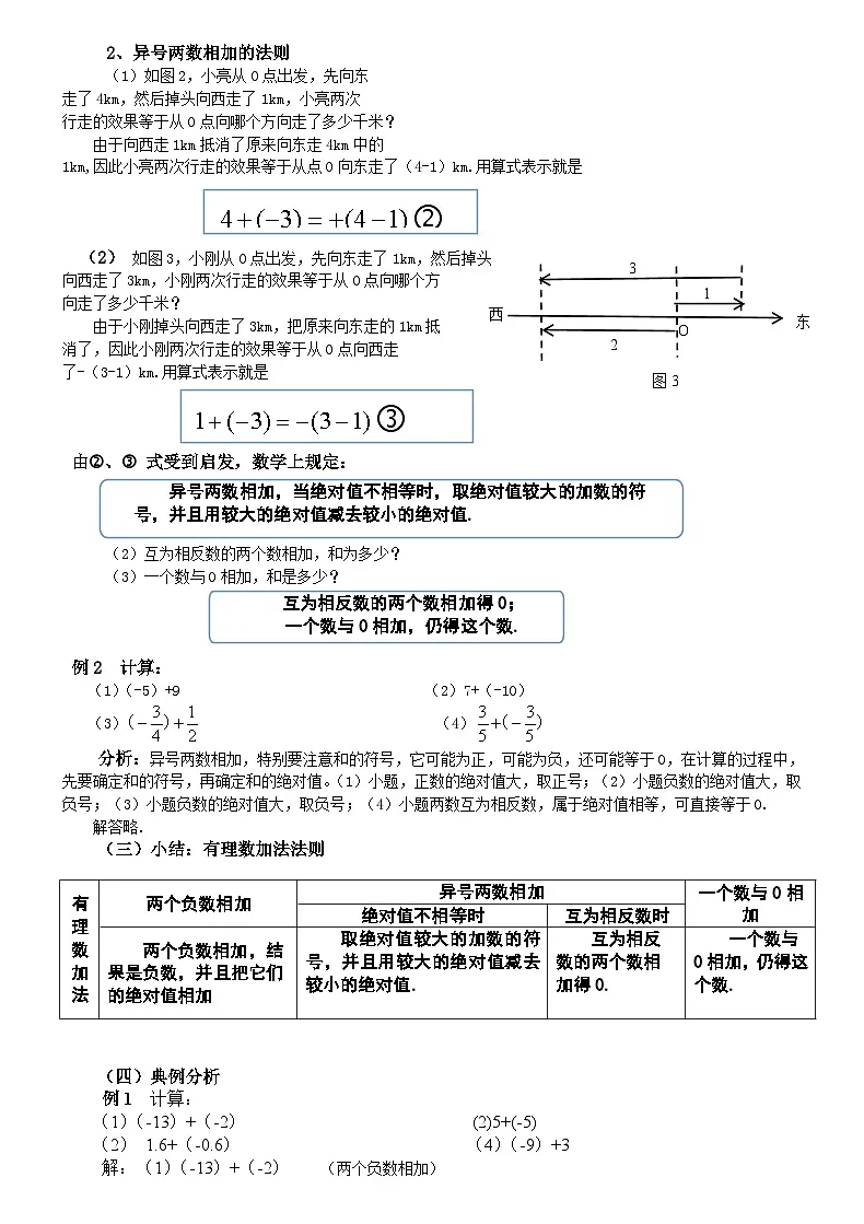 初中数学湘教版(2024)七年级上册第1章《有理数》1.4.1 有理数的加法(1)教案第2页