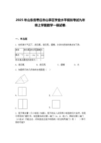 2025年山东省枣庄市山亭区学业水平模拟考试九年级上学期数学一模试卷.（含答案解析）