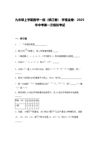 九年级上学期数学一模（镇江卷）2025年中考第一次模拟考试（含答案解析）