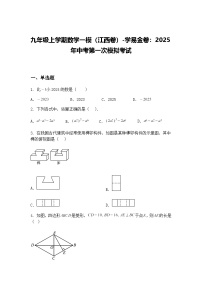 九年级上学期数学一模（江西卷）2025年中考第一次模拟考试（含答案解析）