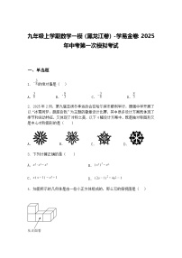 九年级上学期数学一模（黑龙江卷）2025年中考第一次模拟考试（含答案解析）