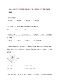2024_2025学年江苏省连云港市八年级上册（12月）月考数学试题【附答案】