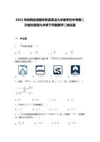 2025年陕西省咸阳市乾县吴店九年制学校中考第二次模拟预测九年级下学期数学二模试题（含答案解析）