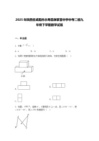2025年陕西省咸阳市永寿县御家宫中学中考二模九年级下学期数学试题（含答案解析）