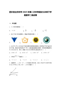 四川省达州中学2025年第二次中考模拟九年级下学期数学二模试卷（含答案解析）