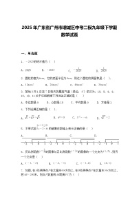 2025年广东省广州市增城区中考二模九年级下学期数学试题（含答案解析）