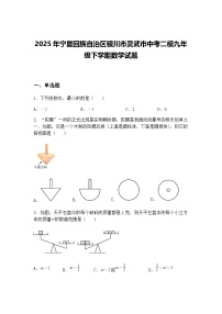 2025年宁夏回族自治区银川市灵武市中考二模九年级下学期数学试题（含答案解析）