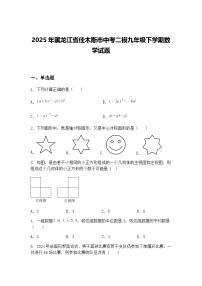 2025年黑龙江省佳木斯市中考二模九年级下学期数学试题（含答案解析）