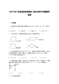 2025年广东省清远市英德市二模九年级下学期数学试题（含答案解析）