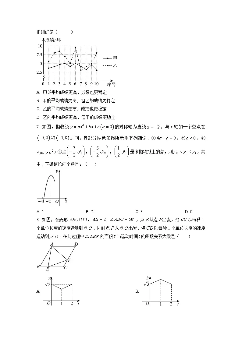 安徽省阜阳市2025-2026学年九年级上学期开学考试数学试卷(学生版)第2页