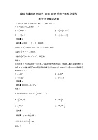 湖南省衡阳市衡阳县2024-2025学年七年级上学期期末考试数学试卷（解析版）
