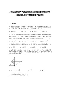 2025年内蒙古巴彦淖尔市临河区第二中学第二次中考模拟九年级下学期数学二模试题（含答案解析）