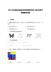2025年内蒙古自治区呼和浩特市中考二模九年级下学期数学试题（含答案解析）