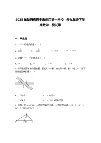 2025年陕西省西安市曲江第一学校中考九年级下学期数学二模试卷（含答案解析）