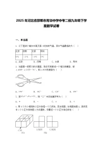 2025年河北省邯郸市育华中学中考二模九年级下学期数学试卷(含答案解析)