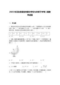 2025年河北省保定市部分学校九年级下中考二模数学试题（含答案解析）