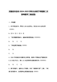 河南省许昌市2024-2025学年九年级下学期第二次联考数学二模试题)（含答案解析）