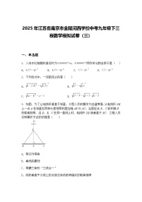 2025年江苏省南京市金陵河西学校中考九年级下三模数学模拟试卷（三）（含答案解析）
