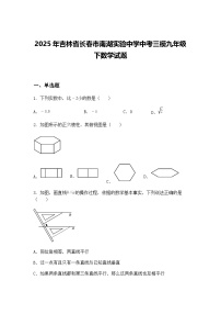 2025年吉林省长春市南湖实验中学中考三模九年级下数学试题(含答案解析)