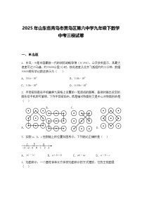 2025年山东省青岛市黄岛区第六中学九年级下数学中考三模试卷（含答案解析）
