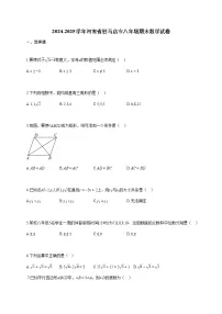 2024~2025学年河南省驻马店市下学期八年级期末数学试题（含答案）
