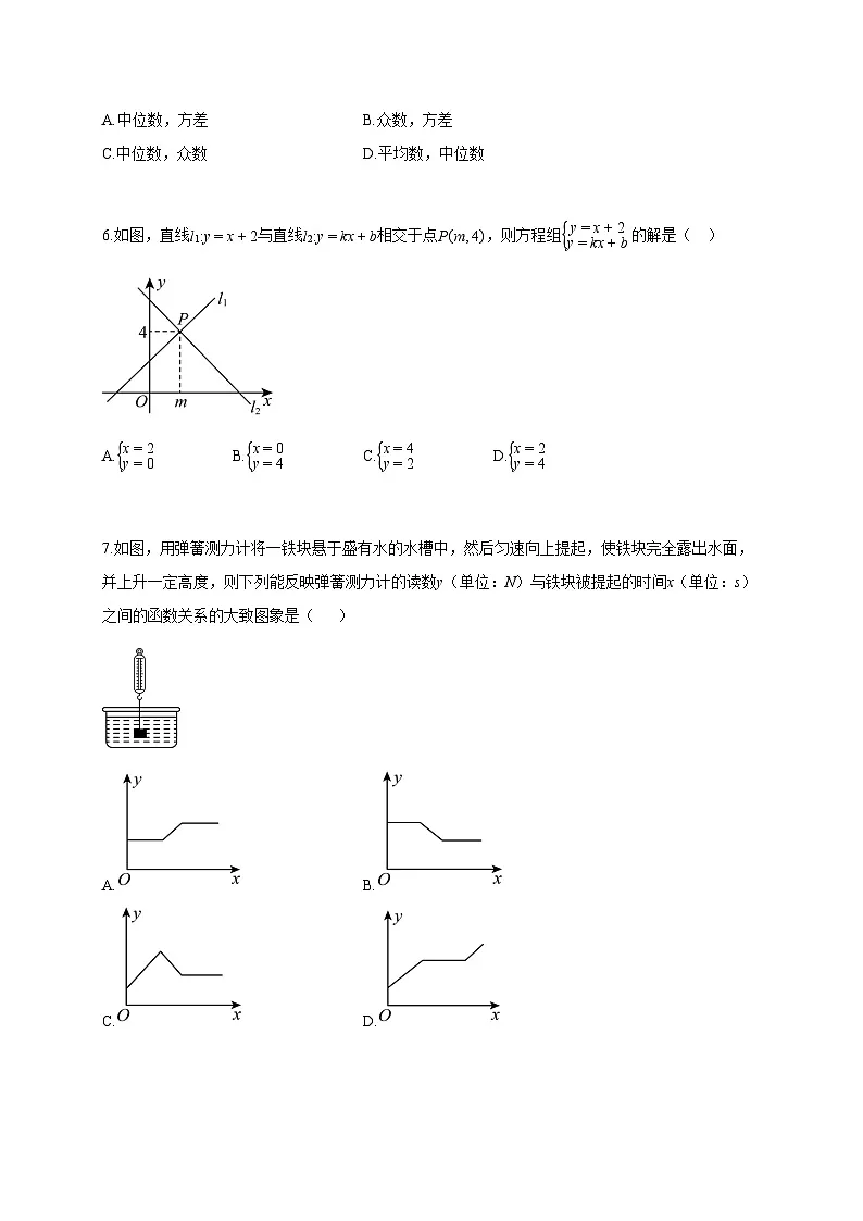 2024~2025学年湖北省咸宁市咸安区八年级下学期期末考试数学试题(含答案)第2页