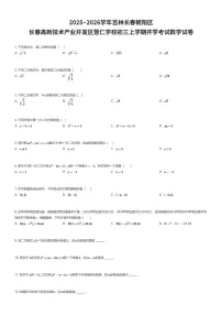2025~2026学年吉林长春朝阳区长春高新技术产业开发区慧仁学校初三上学期开学考试数学试卷（有答案解析）