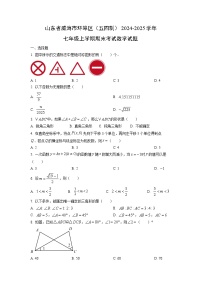 山东省威海市环翠区(五四制)2024-2025学年七年级上学期期末考试数学试卷(学生版)