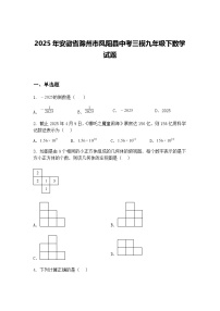 2025年安徽省滁州市凤阳县中考三模九年级下数学试题（含答案解析）