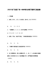 2025年广东省广州一中中考九年级下数学三模试卷（含答案解析）