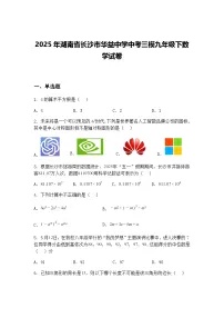 2025年湖南省长沙市华益中学中考三模九年级下数学试卷（含答案解析）