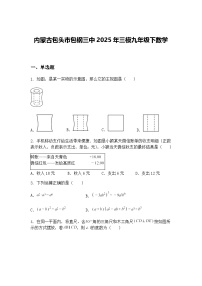 内蒙古包头市包钢三中2025年三模九年级下数学试卷（含答案解析）
