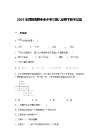 2025年四川省巴中市中考三模九年级下数学试题（含答案解析）